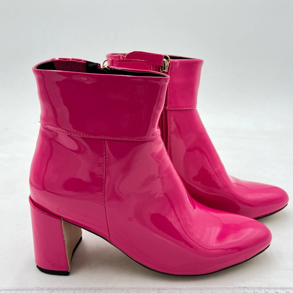 Fsj Fuchsia Pointed Toe Block High Heel Ankle Boo… - image 4